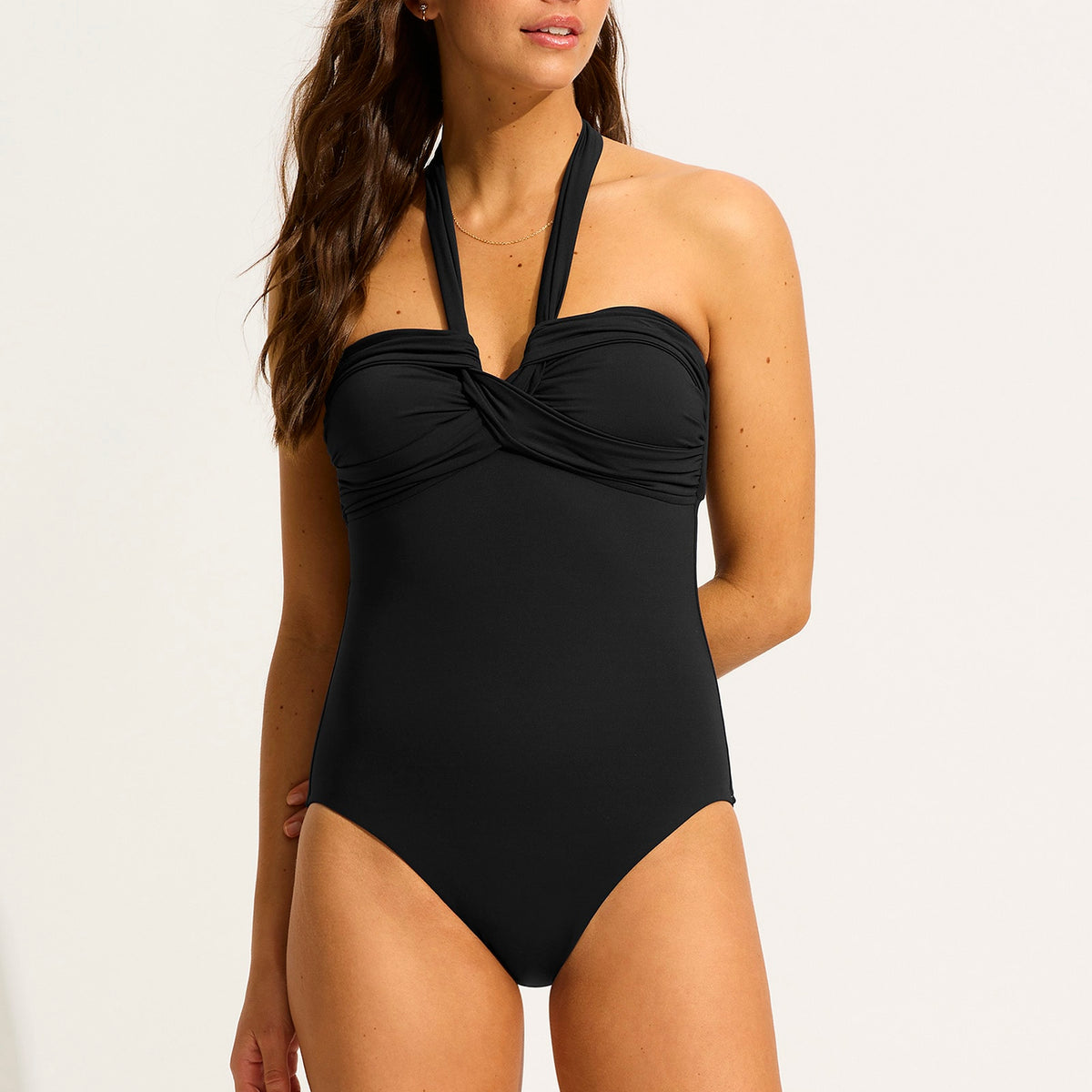 Seafolly Collective Halter Bandeau In Black