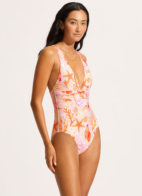 Collective Swimwear - La Mer Cross Back One Piece - White third image