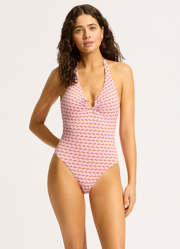 Collective Swimwear - Mala Ring Front Halter One Piece - Blossom featured image