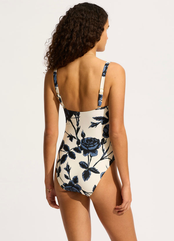 Collective Swimwear - Rococo Ruched Underwire One Piece - Black fourth image