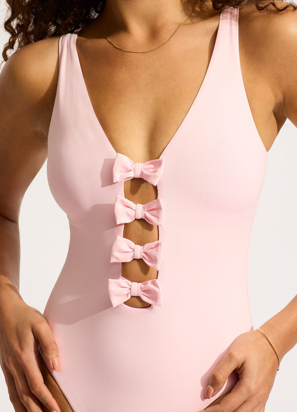 Collective Swimwear - Beau Bow Front One Piece - Blossom fifth image