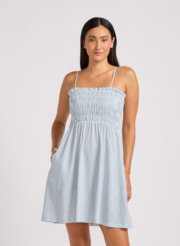 Beachclub Shirred Mini Dress