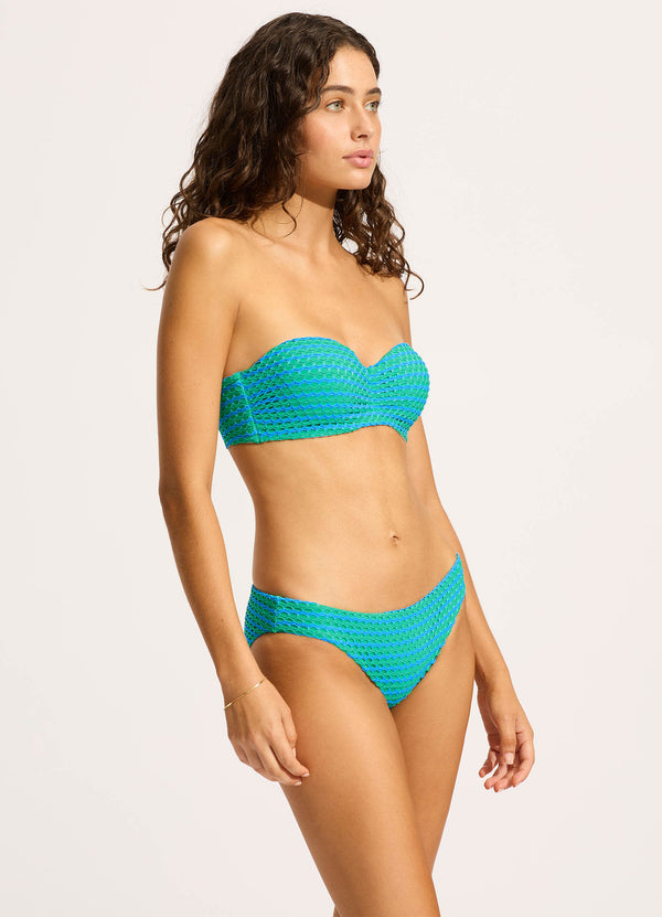 Collective Swimwear - Mesh Effect Bustier Bandeau Bikini Top - Jade third image