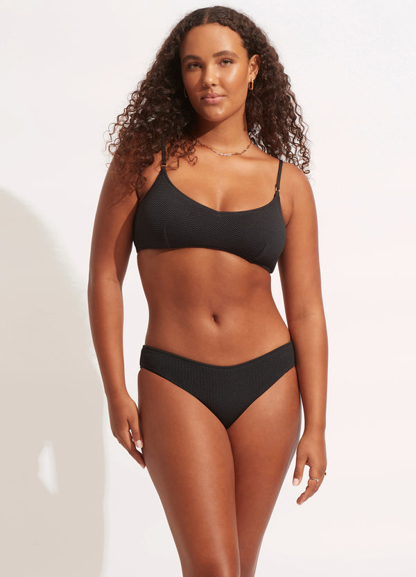 Sea Dive Bralette Bikini Top - Black