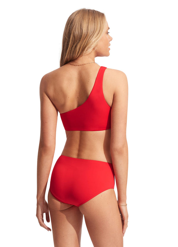 Collective Swimwear - Seafolly Collective One Shoulder Top - Chilli Red fifth image