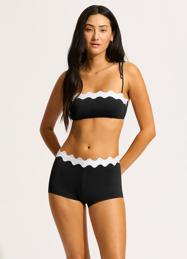 Collective Swimwear - Gia Ric Rac Bustier Bandeau - Black featured image