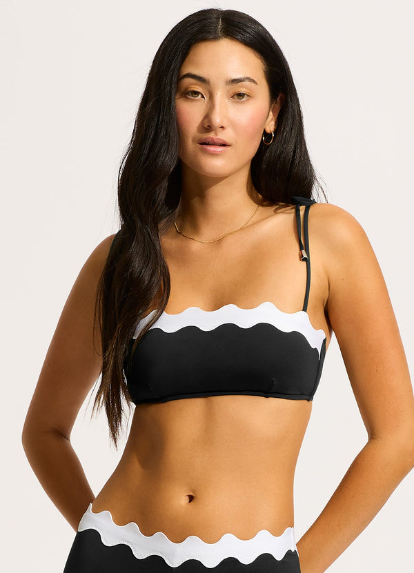 Collective Swimwear - Gia Ric Rac Bustier Bandeau - Black third image