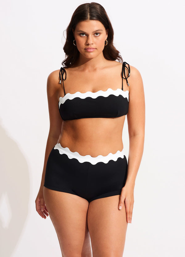 Collective Swimwear - Gia Ric Rac Bustier Bandeau - Black sixth image