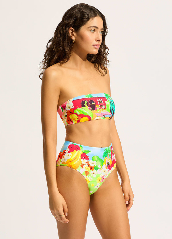 Collective Swimwear - Cuba Bandeau Bikini Top - Turquoise fifth image