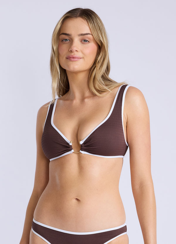 Beach Bound Ring Front Triangle Bikini Top