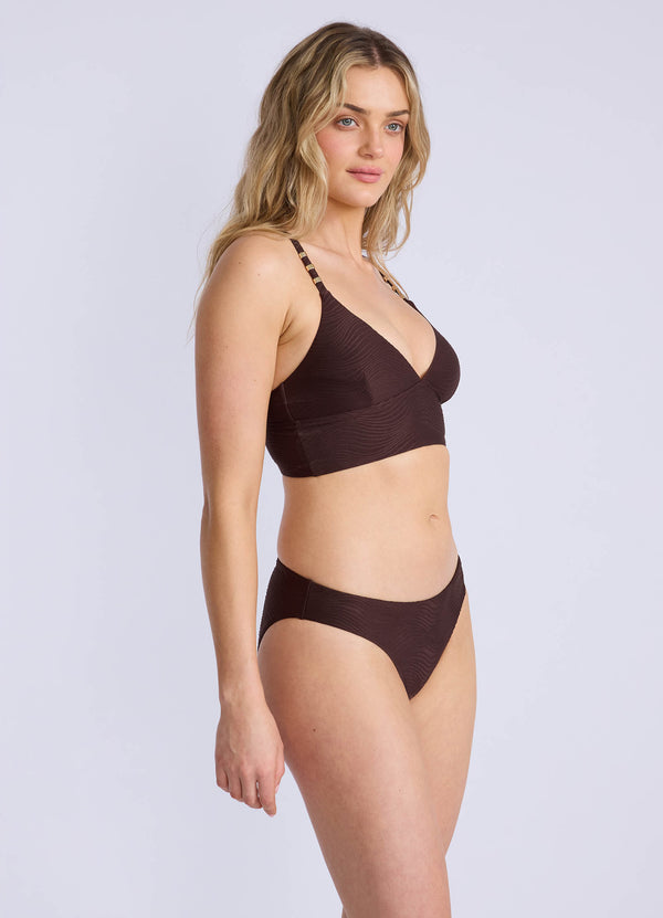 Sea Swirl Longline Banded Bralette Bikini Top