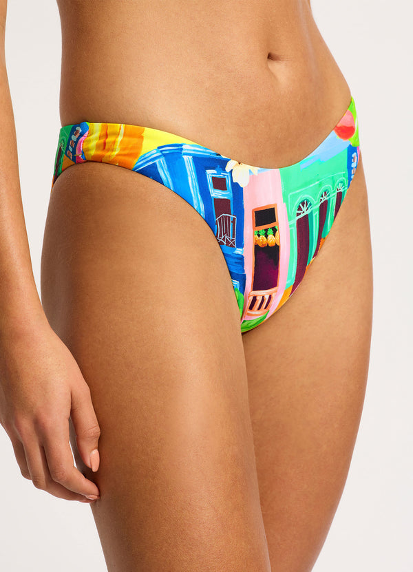 Collective Swimwear - Cuba High Cut Bikini Bottom - Turquoise sixth image