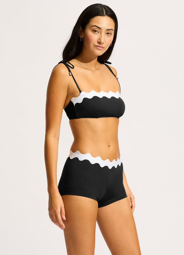 Collective Swimwear - Gia Ric Rac Boyleg - Black fourth image