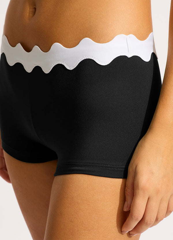 Collective Swimwear - Gia Ric Rac Boyleg - Black sixth image