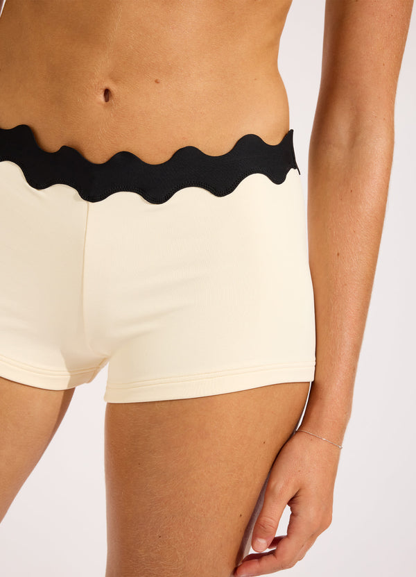 Gia Ric Rac Boyleg Bikini Bottom - Ecru