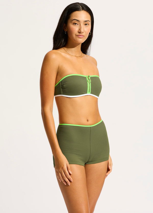 Collective Swimwear - Beach Bound Boyleg Bikini Bottom - Khaki fourth image
