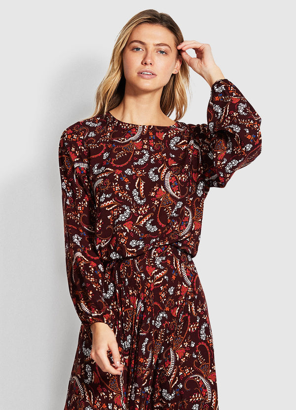 El Dorado Chloe Paisley Top - Maroon