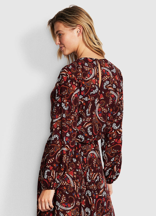 El Dorado Chloe Paisley Top - Maroon