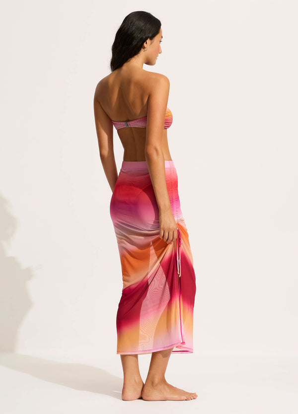Collective Swimwear - Spectrum Mesh Midi Skirt - Hot Pink fifth image