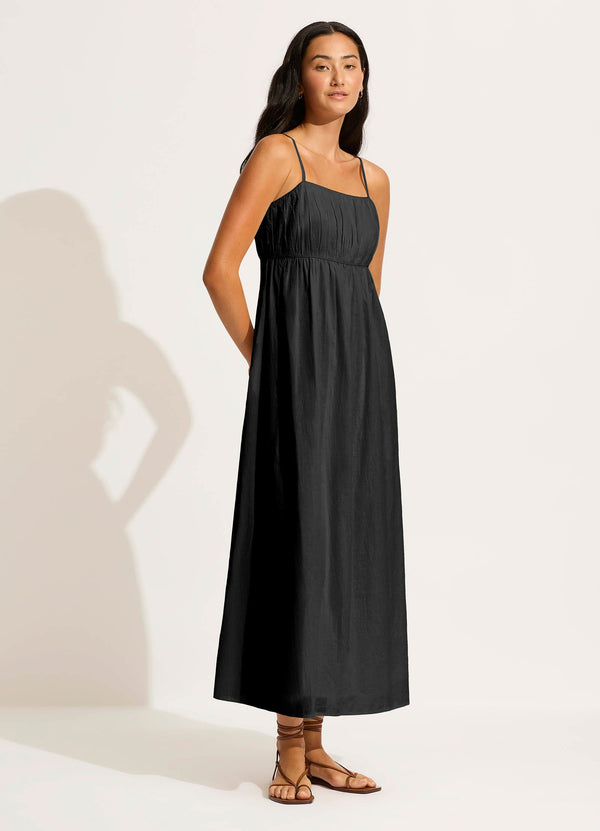 Collective Swimwear - Piped Maxi Dress - Black third image
