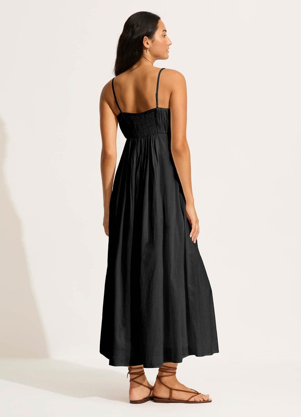 Collective Swimwear - Piped Maxi Dress - Black fourth image