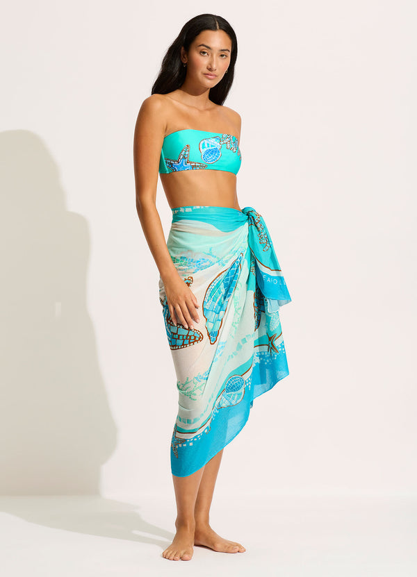 Collective Swimwear - La Mer Sarong - Aquatic Blue third image
