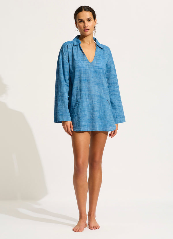 Collective Swimwear - Longline Beach Shirt - Chambray featured image