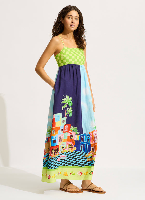 Collective Swimwear - Cuba Maxi Dress - Turquoise fourth image