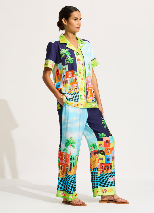 Collective Swimwear - Cuba Shirt - Turquoise fourth image