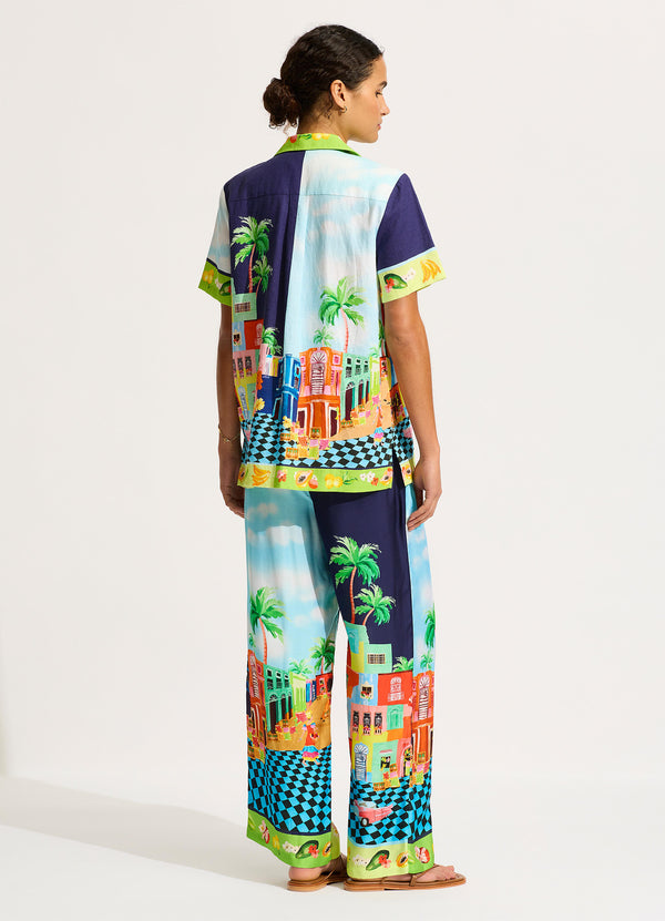 Collective Swimwear - Cuba Pant - Turquoise fifth image