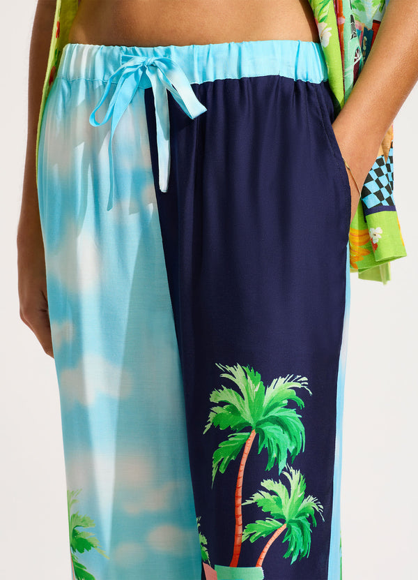 Collective Swimwear - Cuba Pant - Turquoise sixth image