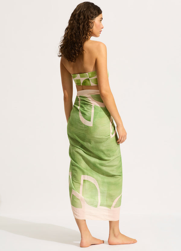 Collective Swimwear - Sunray Sarong - Sage fourth image