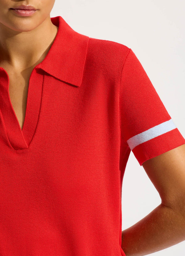 Collective Swimwear - Knit Polo Shirt - Flame sixth image