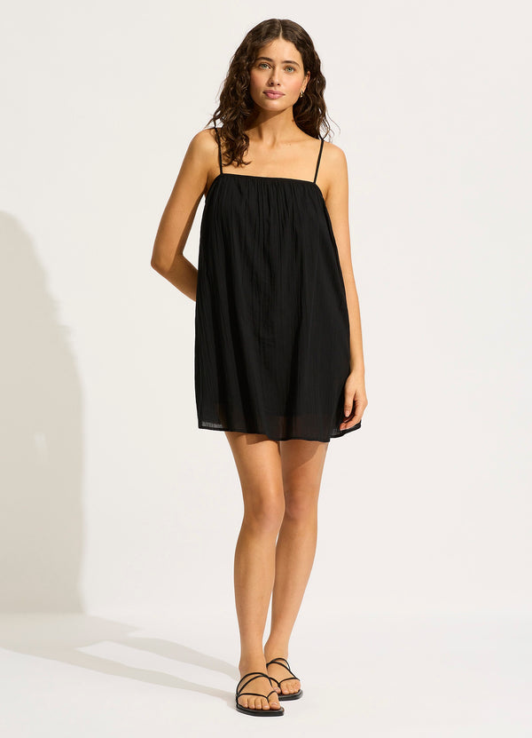 Collective Swimwear - Gathered Bandeau Mini Dress - Black featured image