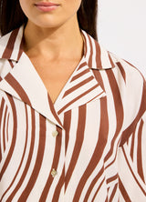 Coastline Stripe Oversized Crop Shirt