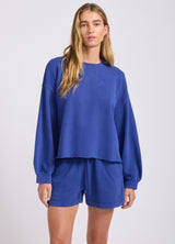 French Terry Puff Sleeve Sweatshirt