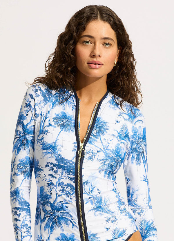 Collective Swimwear - Marbella Long Sleeve Rashvest - White third image