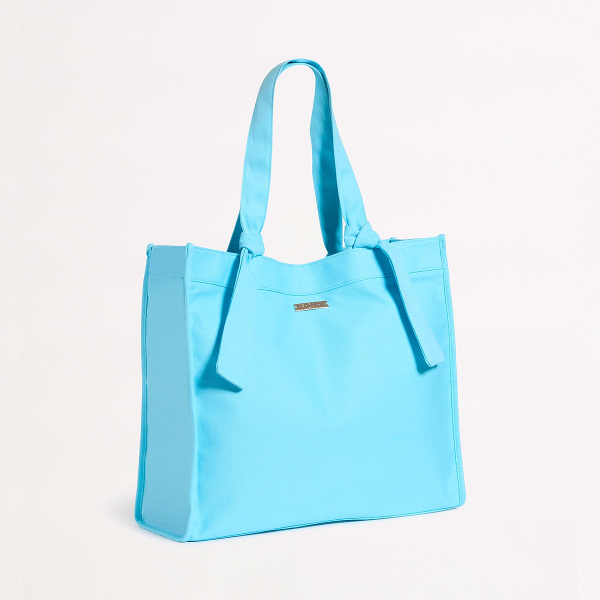 Wish You Were Here Tie Strap Tote Bag Atoll Blue Seafolly Australia