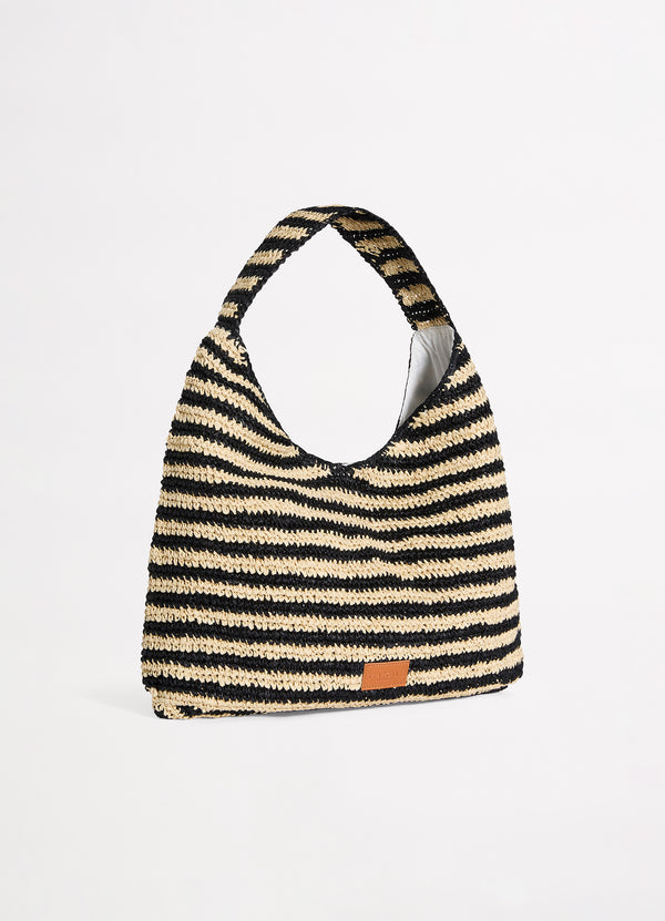 Raffia Stripe Tote Bag