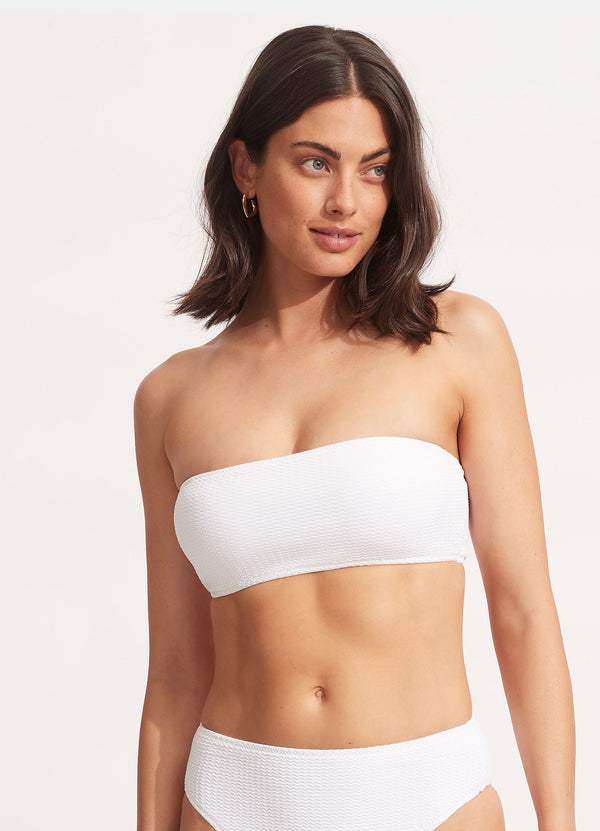 Sea Dive Bandeau Bikini Top - White