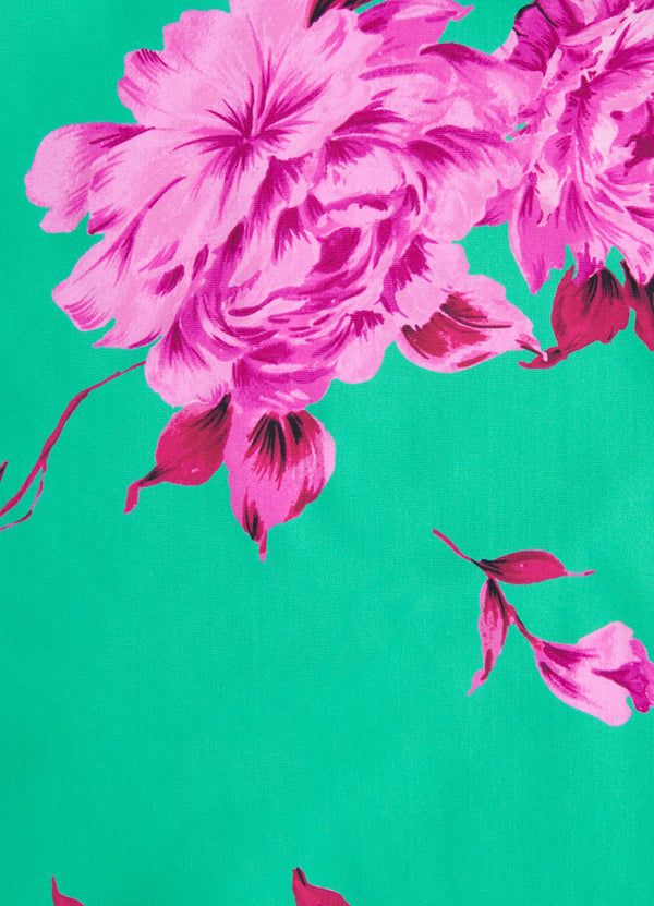 Full Bloom One Shoulder Bikini Top - Jade