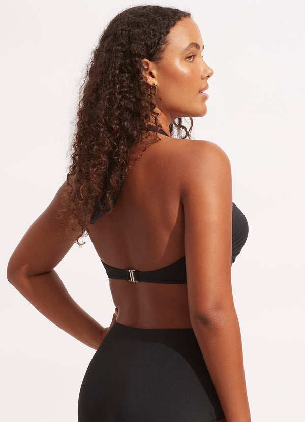 Seafolly Collective Halter Bandeau Bikini Top - Black