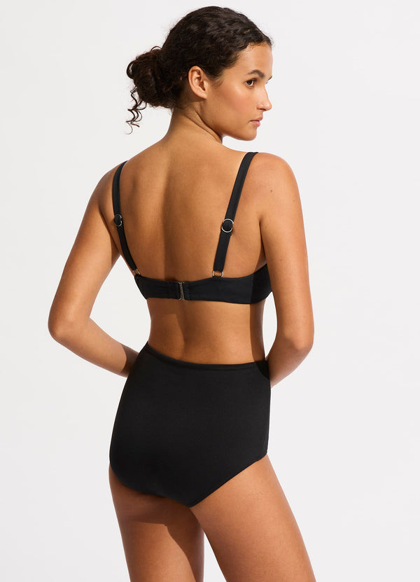Seafolly Collective High Waisted Bikini Bottom - Black