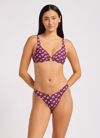 Batik Bloom High Cut Bikini Bottom