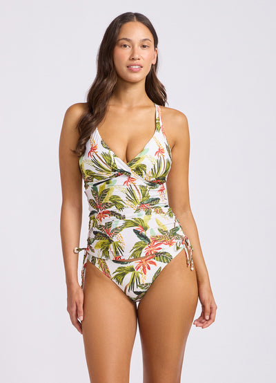Paradise Heat DD Wrap Front Tankini Bikini Top