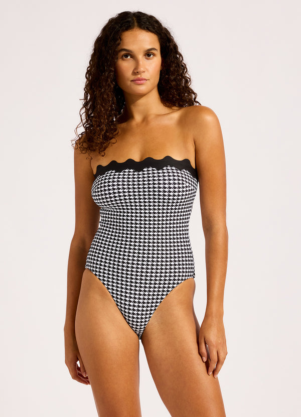 Gia Check Ric Rac One Piece Swimsuit
