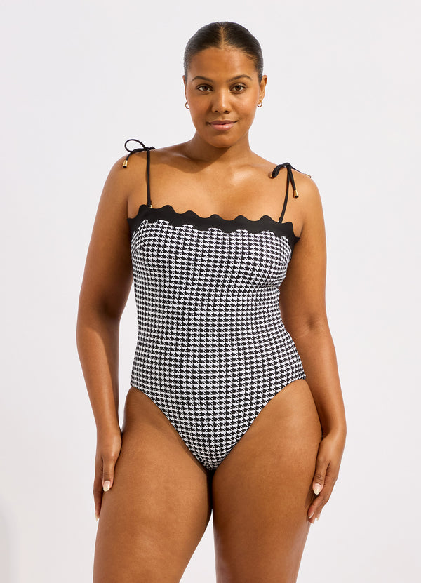 Gia Check Ric Rac One Piece Swimsuit