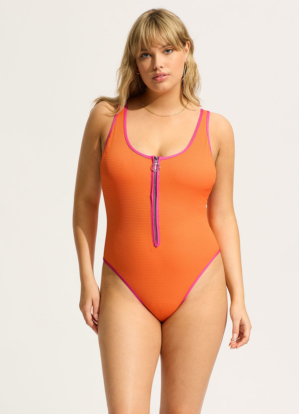 Beach Bound Retro Tank One Piece - Turmeric