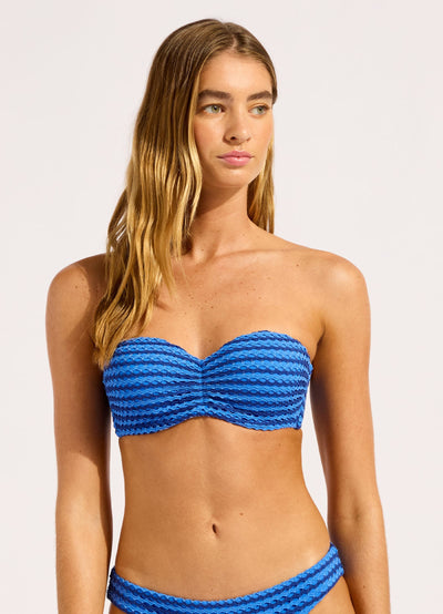 Mesh Effect Bustier Bandeau Bikini Top