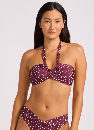 Dolce Dot Halter Bandeau Bikini Top
